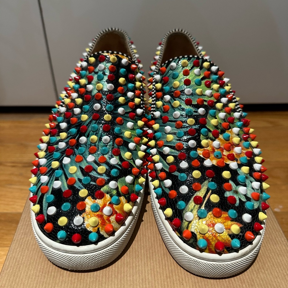 Christian Louboutin Multicolor Spiked Loafers